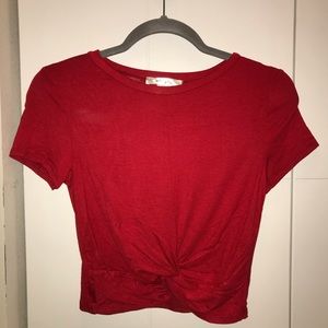 Red crop top